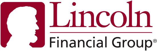 Lincoln Financial Group logo with maroon profile silhouette and text